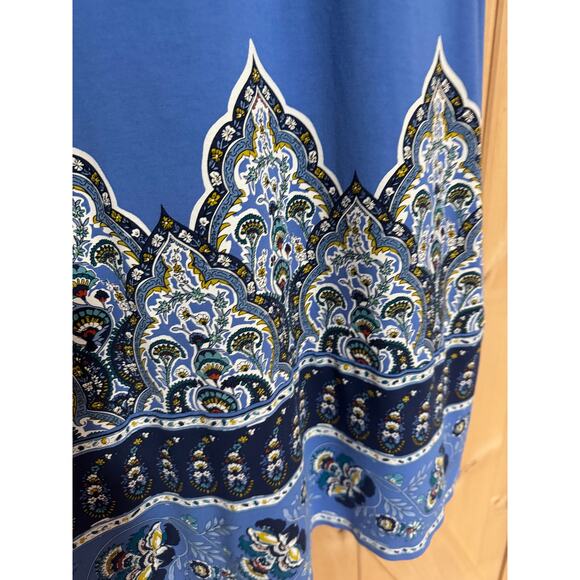J. Jill | Wearever Collection Blue Paisley Borderd Shirt Dress | Size L - Picture 8 of 11